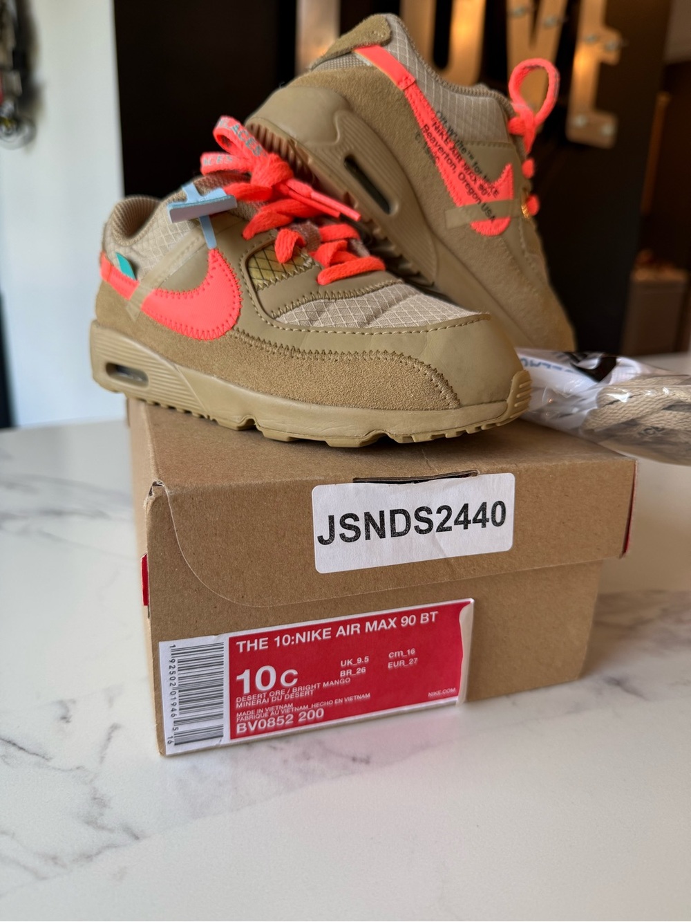 Off-White x Nike Air Max 90 TD 'Desert Ore'